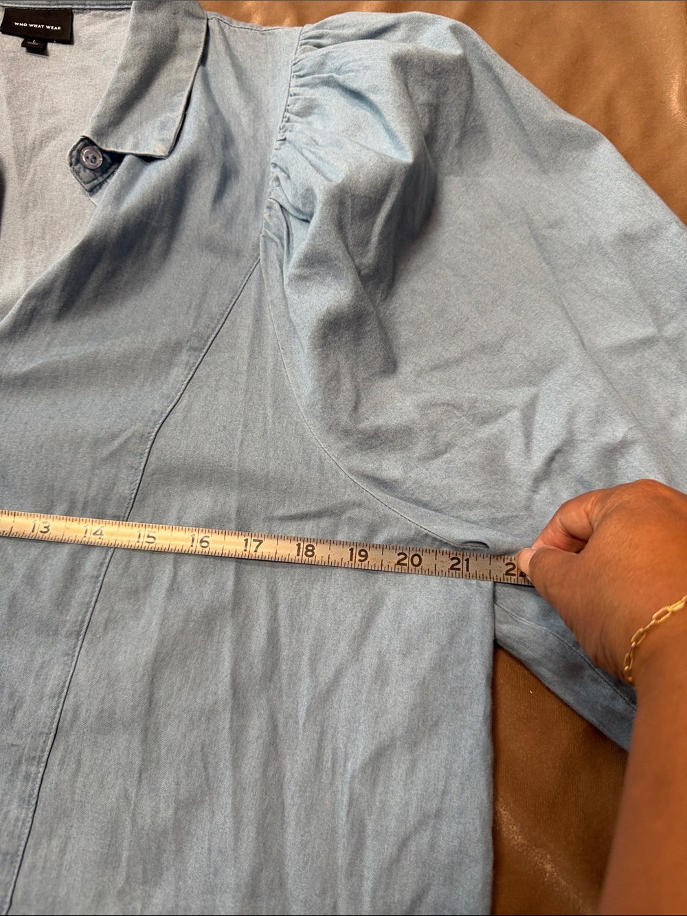 Who What Wear Light Blue Button-Down Shirt - Picture 6 of 6